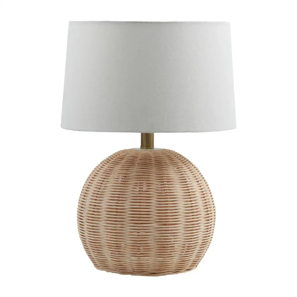 Refined Round Rattan Base Table Lamp