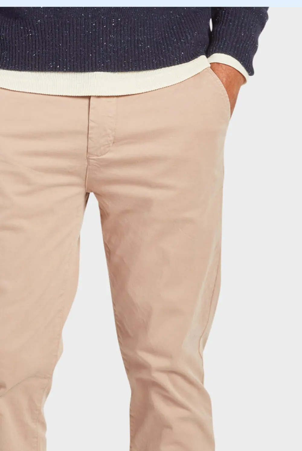 Slim Fit Stretch Cotton Blend Chino Trousers