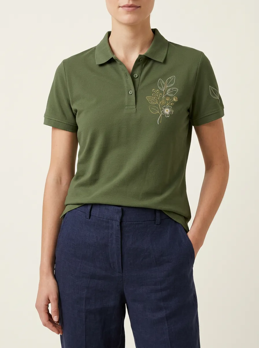 Nature Lover Botanical Floral Polo Shirt