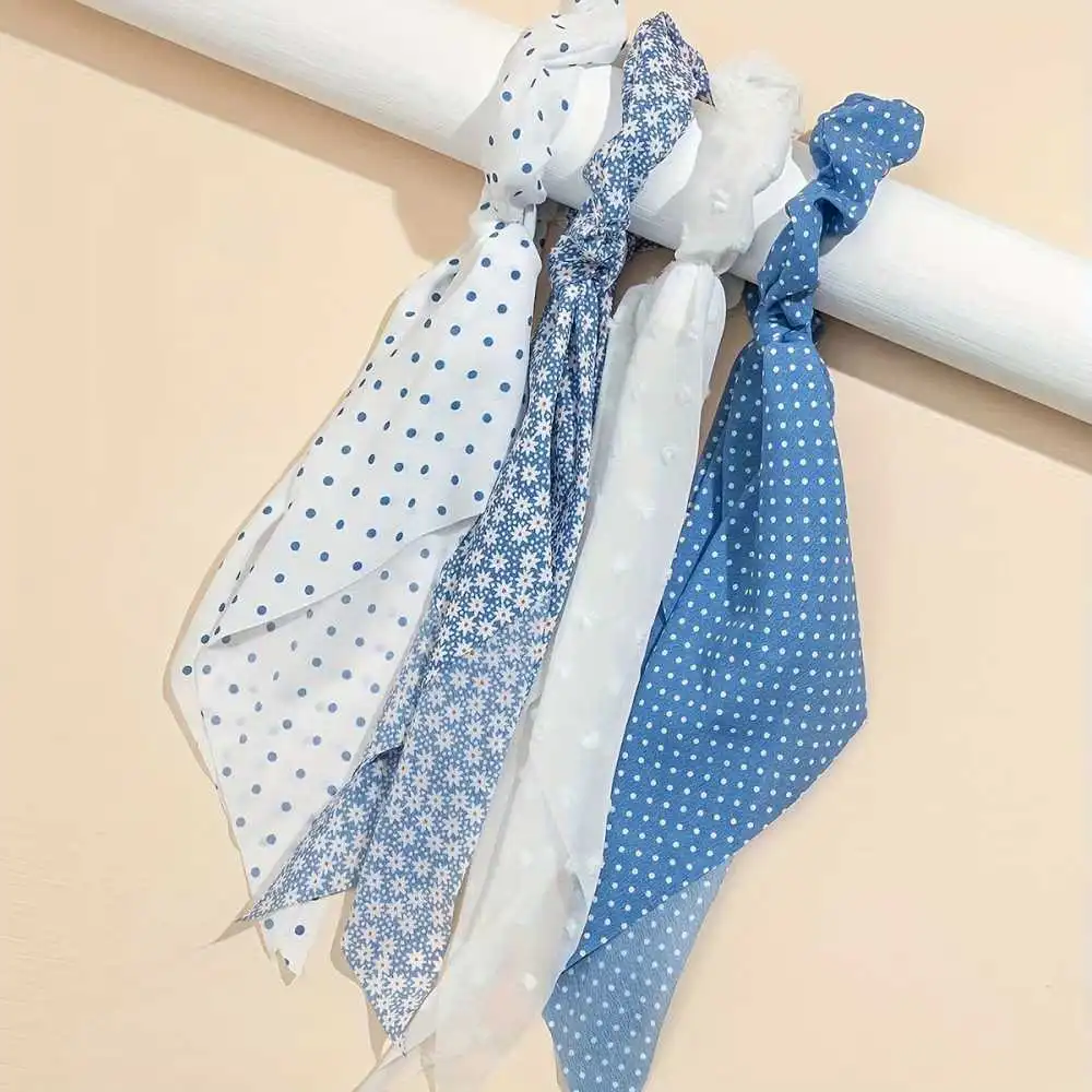 Minimalist Silk Hair Ties Set Printing