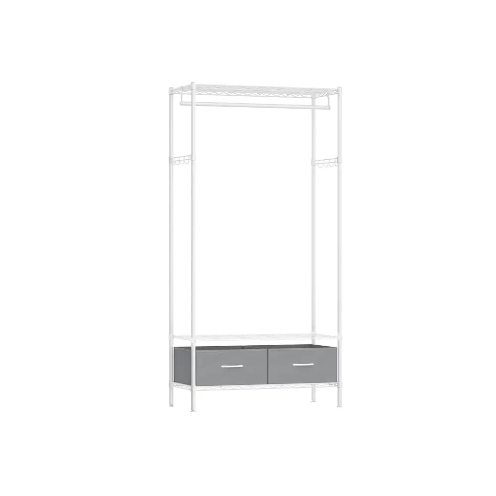 Clothes Rack With Mesh Storage Shelf