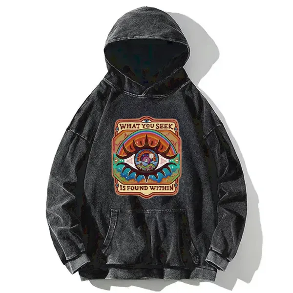 Swallowed By Psychedelic World Washed Hoodie
