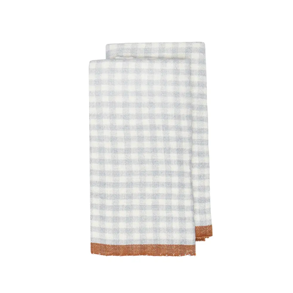 Classic Gingham Linen Kitchen Towel Set