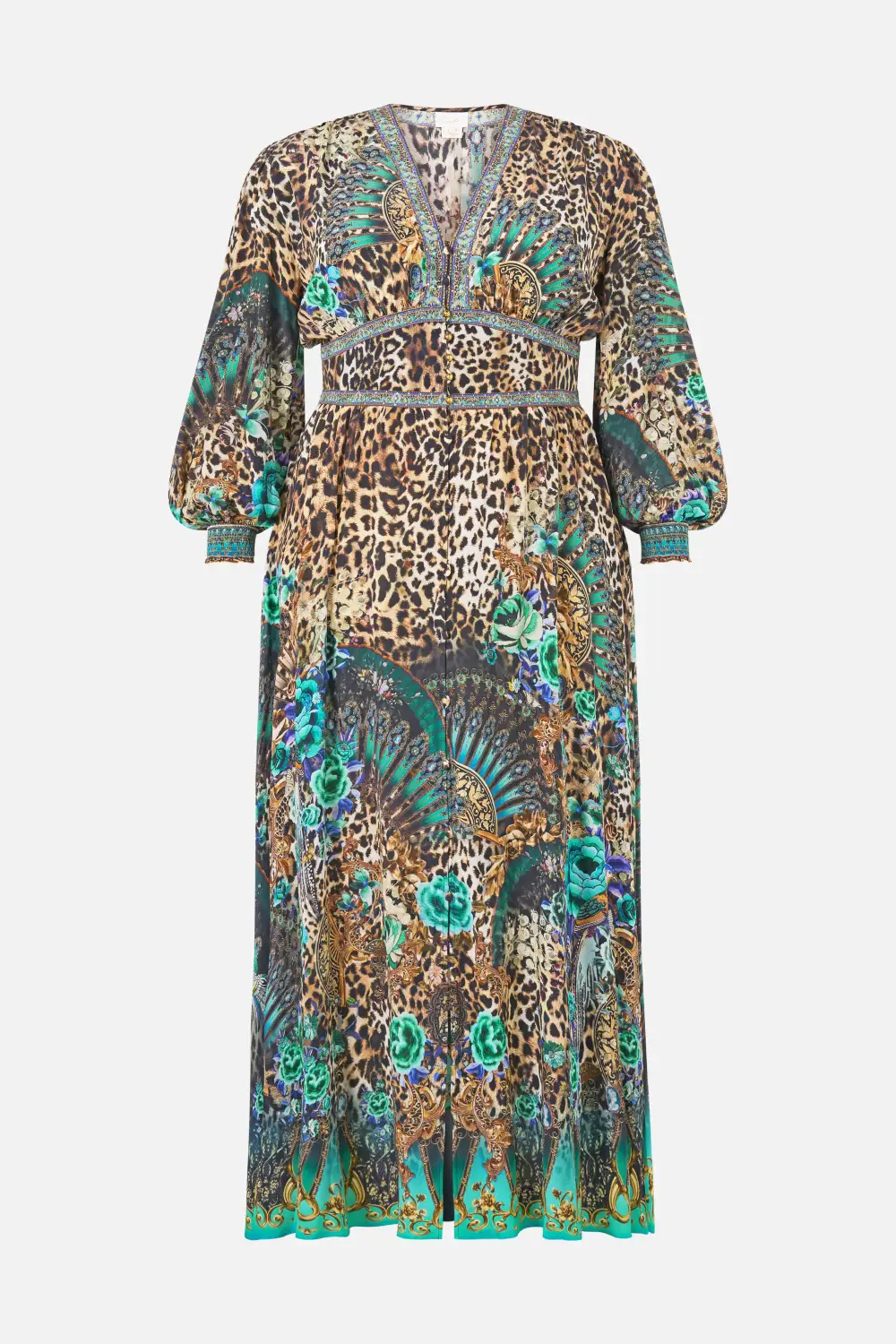Button Dress with Shaped Waistband