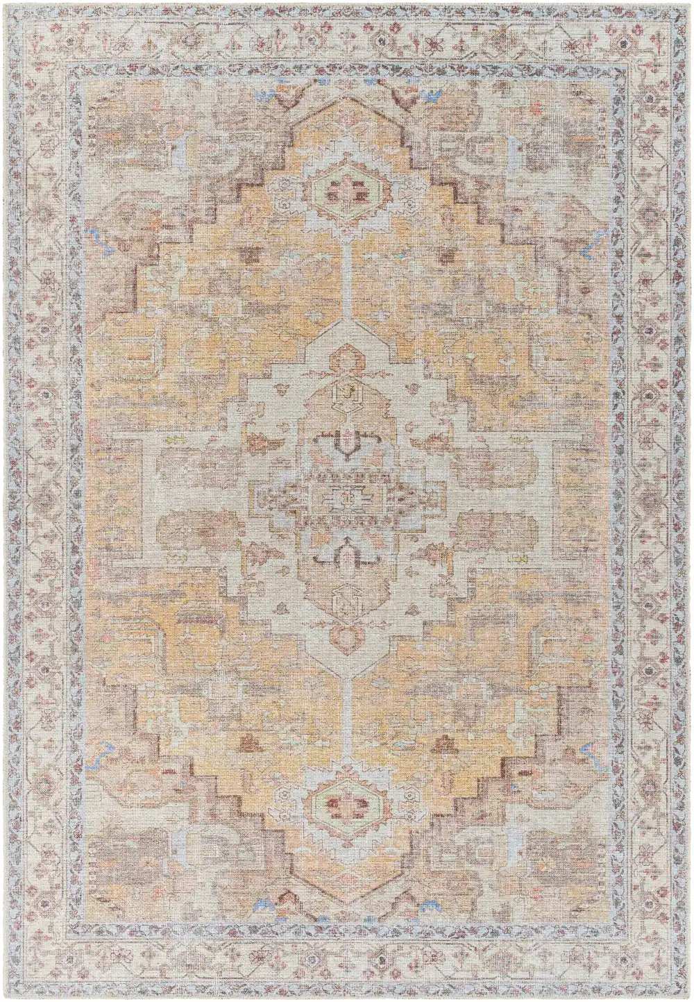 Understated Traditional Washable Cotton Area Rug