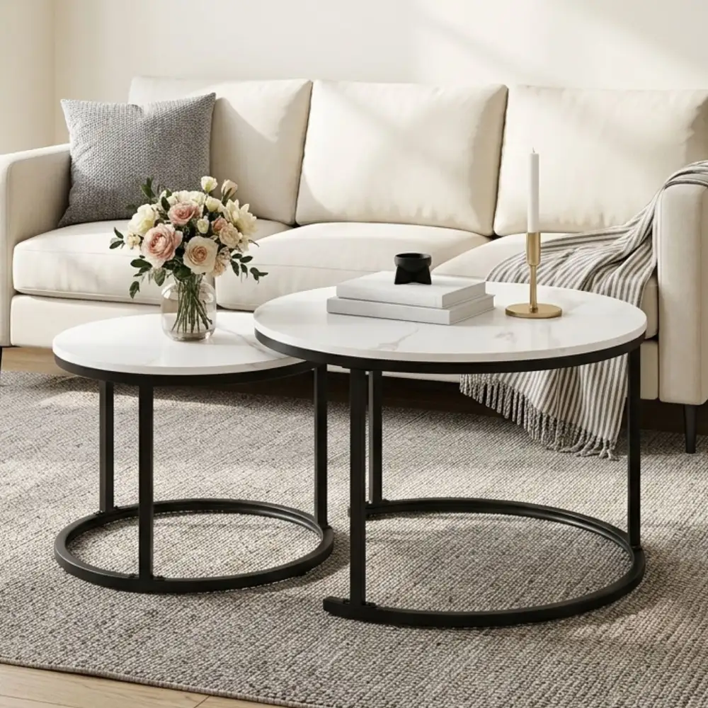 Compact Nesting Coffee Table Set