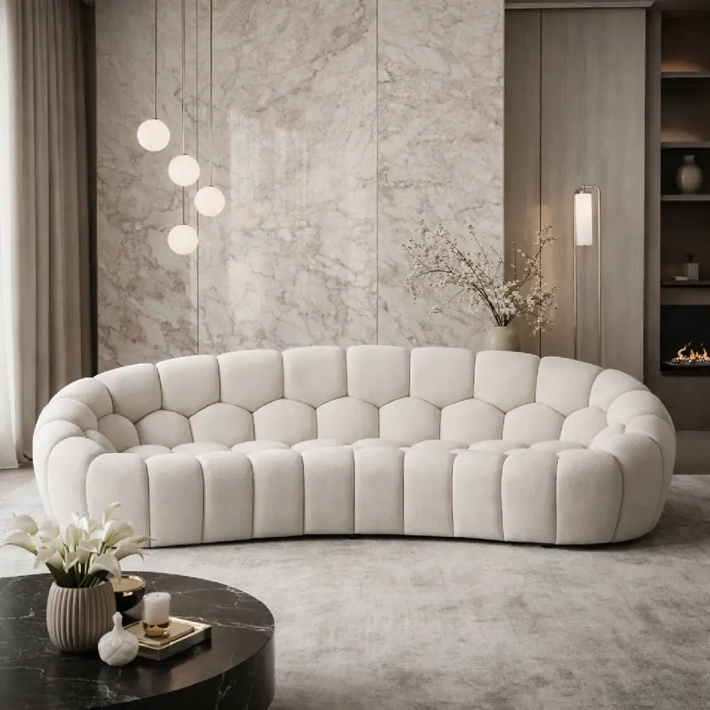 Curved Tufted Sofa