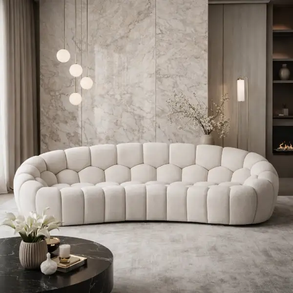 Curved Tufted Sofa