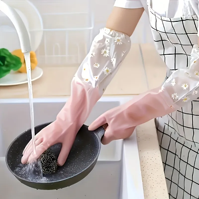 Daisy Print Dishwashing Gloves
