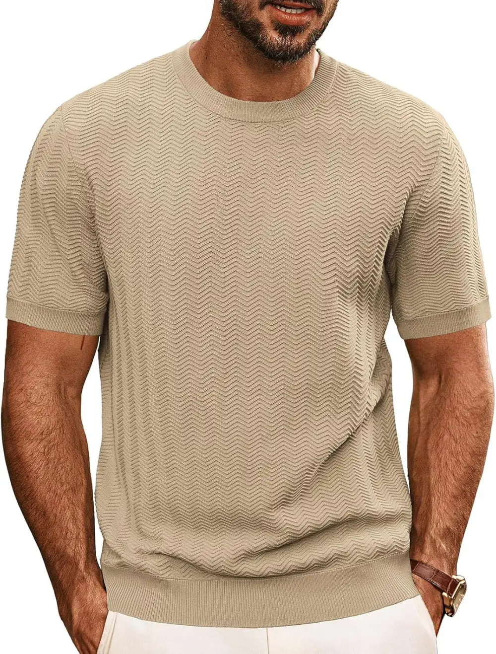 Men's Structured Round Neck T-Shirt