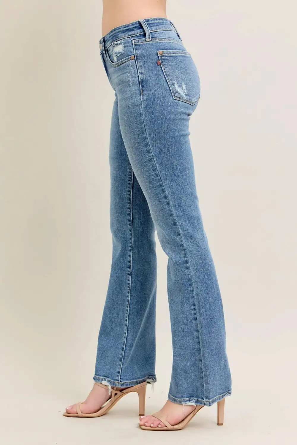 Draped Bootcut Jeans
