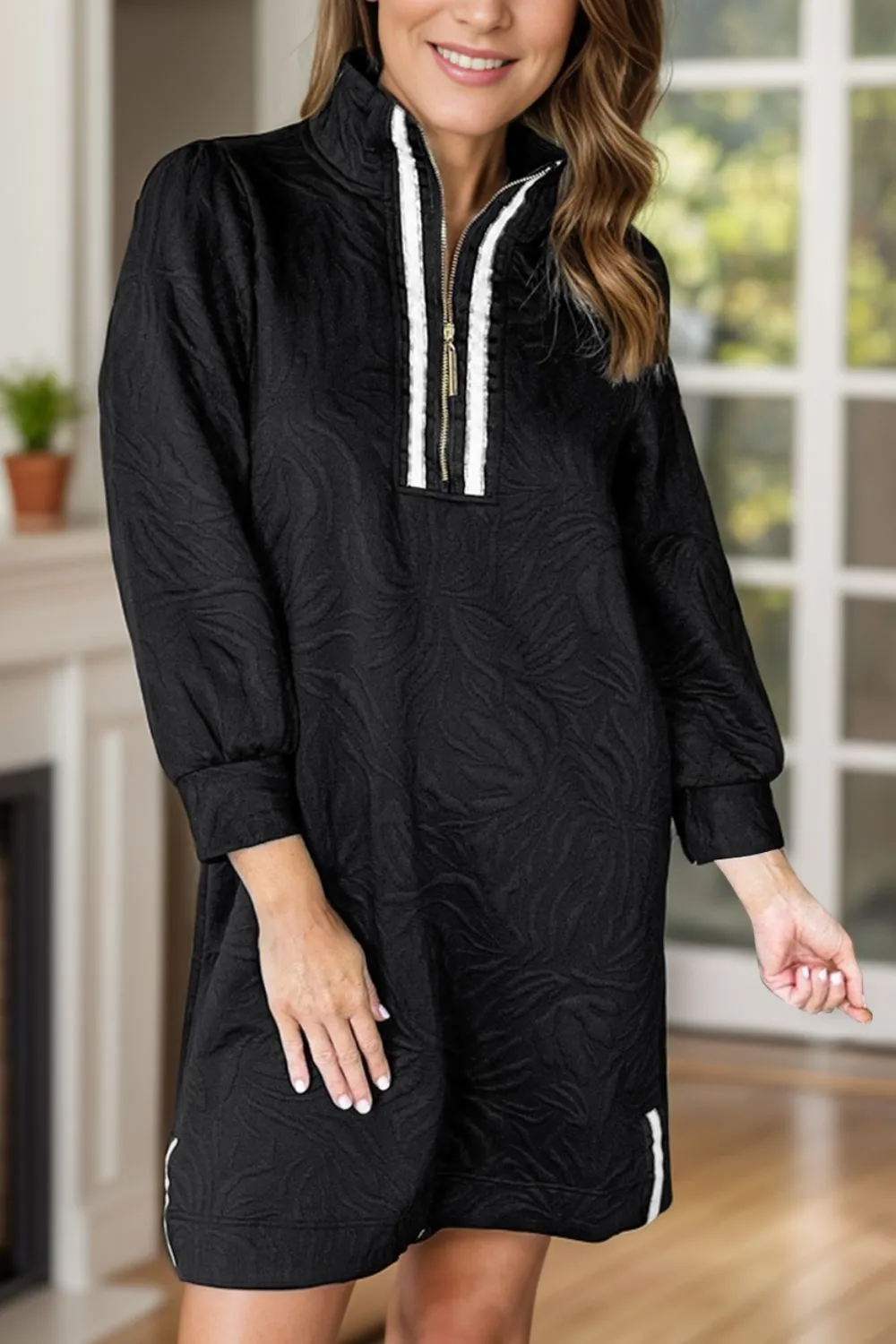 Modern Long-Sleeve Mini Dress