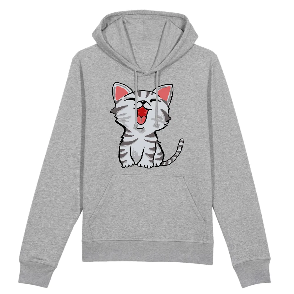Small Cat Graphic Pullover Hoodie