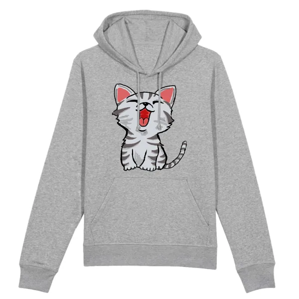 Small Cat Graphic Pullover Hoodie
