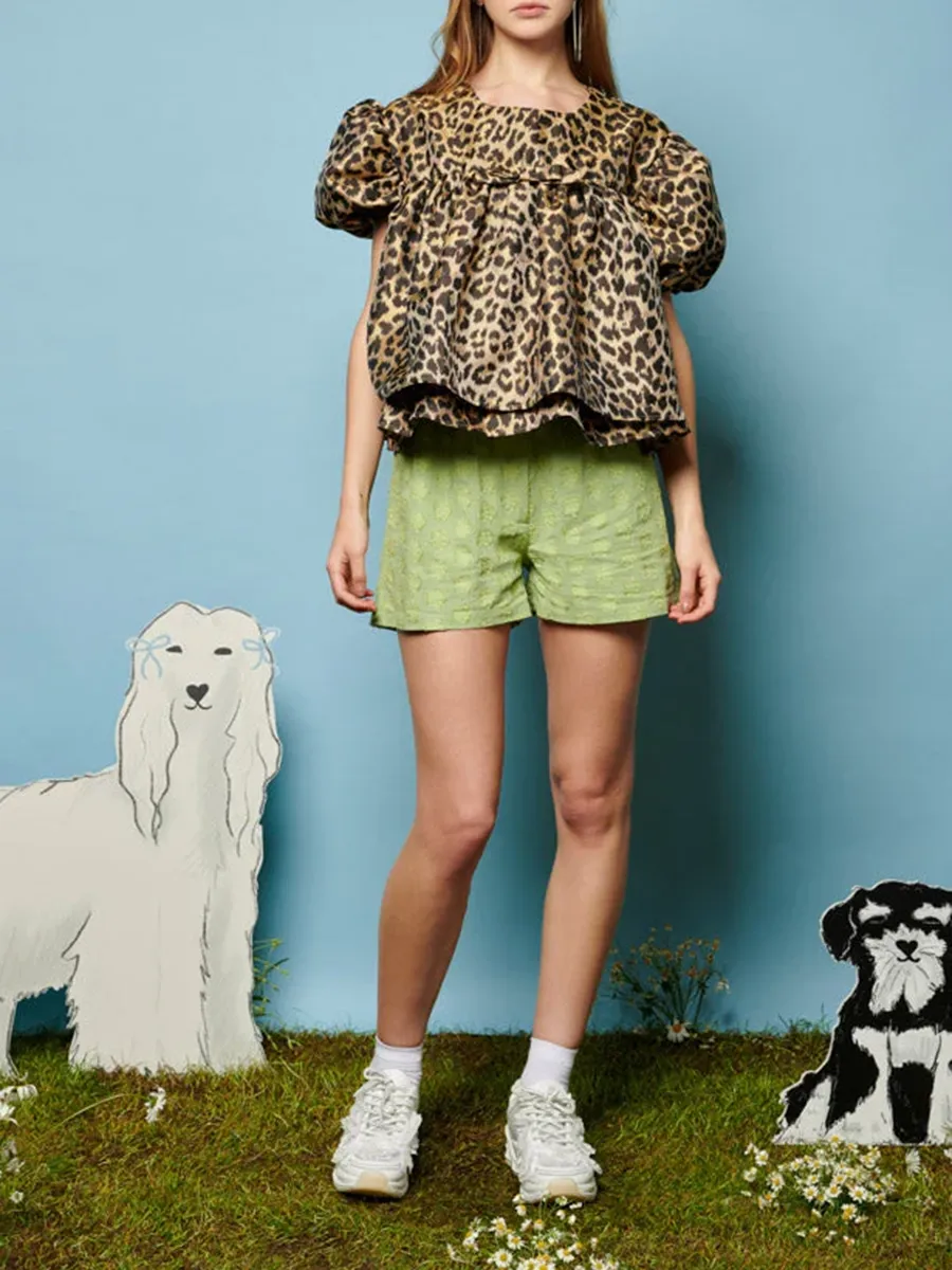 Leopard Jacquard Top