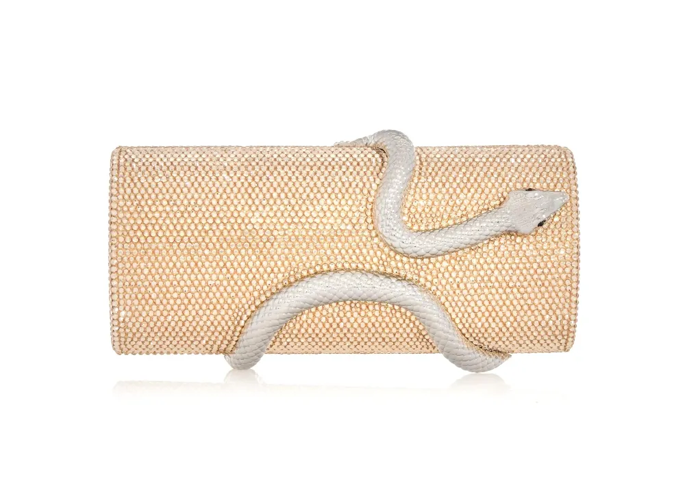 Refined Serpent Cylinder Crystal Clutch