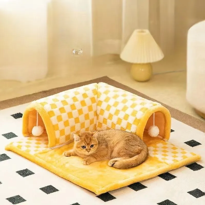 Plush Cat Tunnel Mat