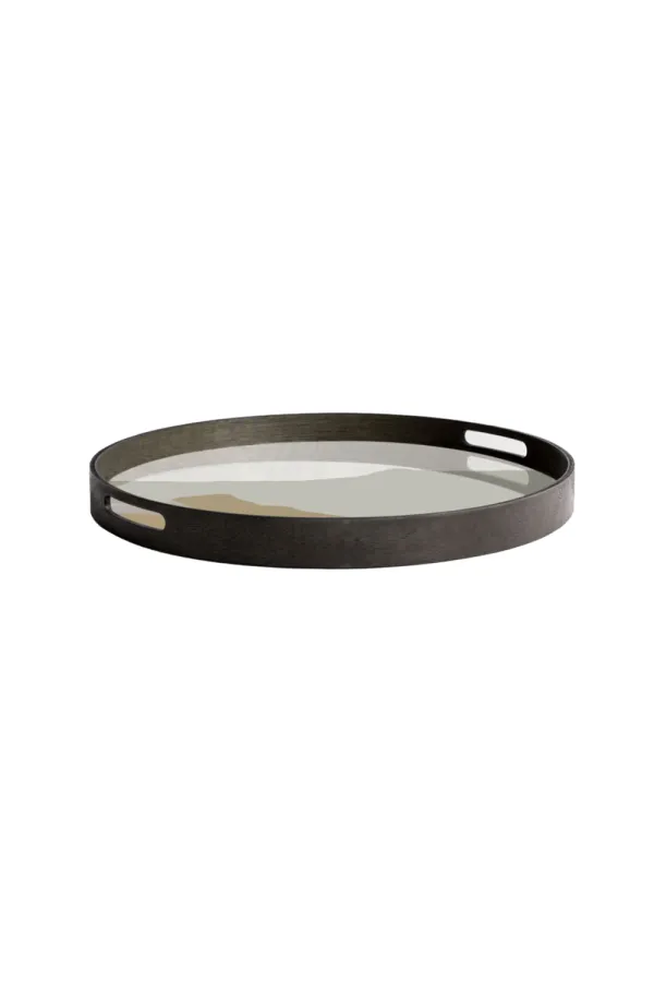 Wooden Rim Round Tray
