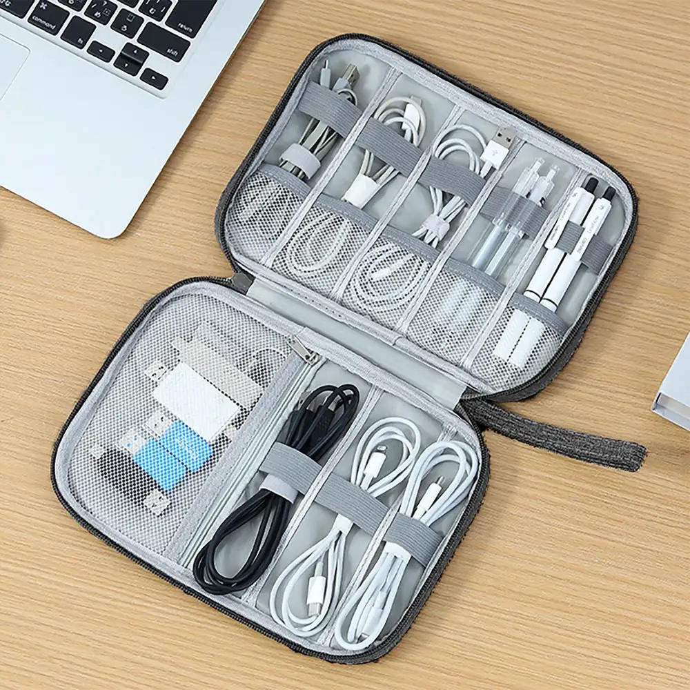 Zippered Travel Tech Organizer Case