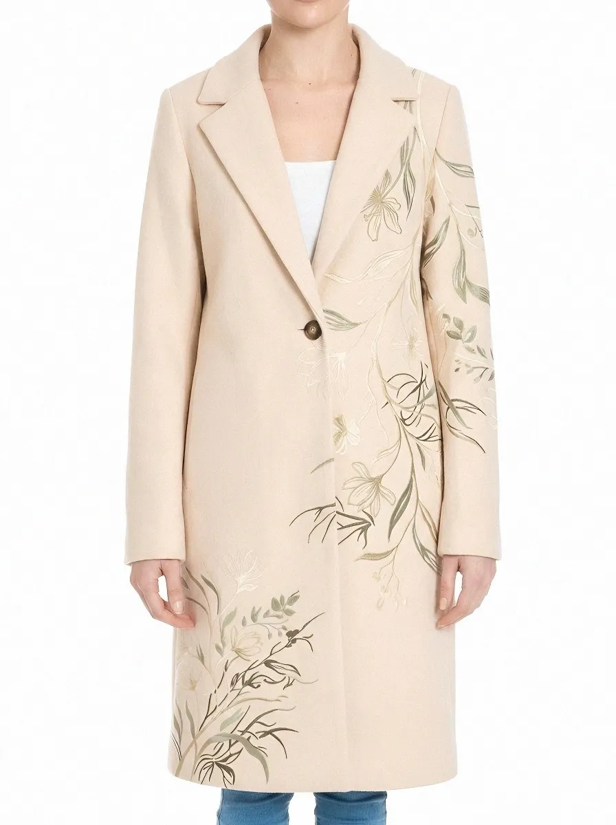 Women's Floral Nature Lover Grey Botanical Printed Coat