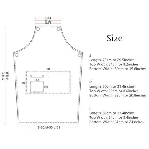 Practical Canvas Leather Strap Crossback Kitchen Work Apron