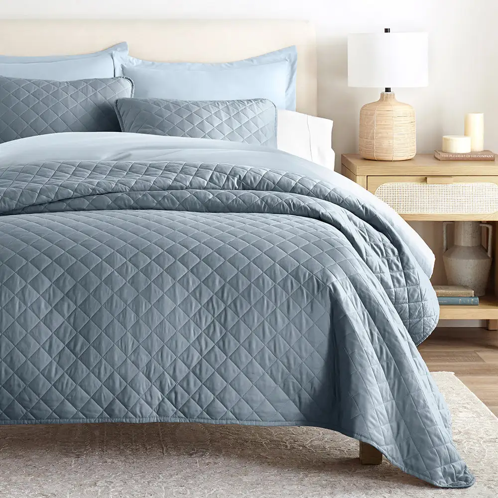 Diamond Stitch Quilted Coverlet Set