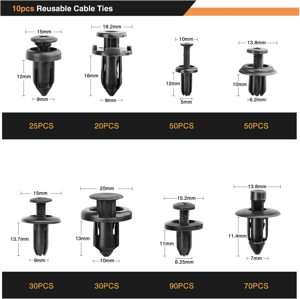 Automotive Push Retainer Fastener Assortment