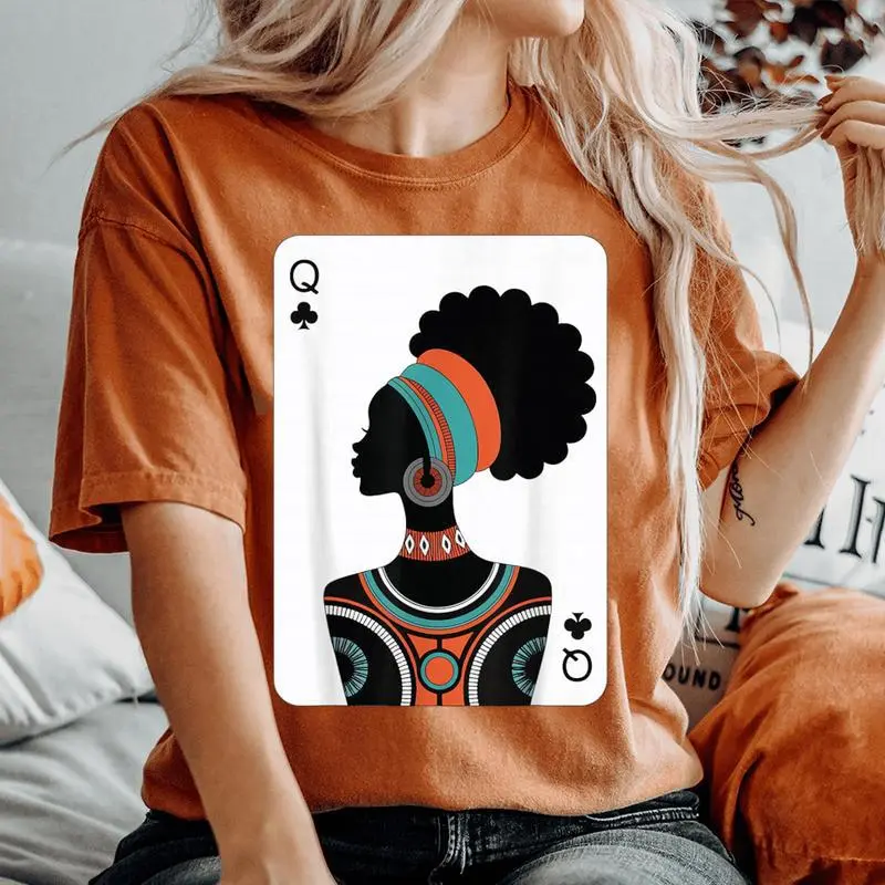 Black Woman Queen Card Women's Oversized Comfort T-Shirt