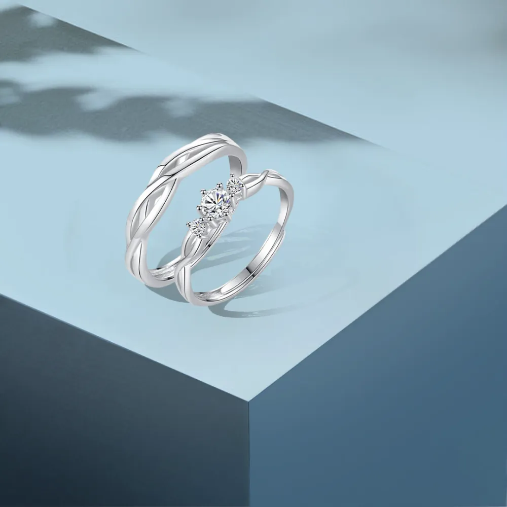 Entangled Couple Bands Ring