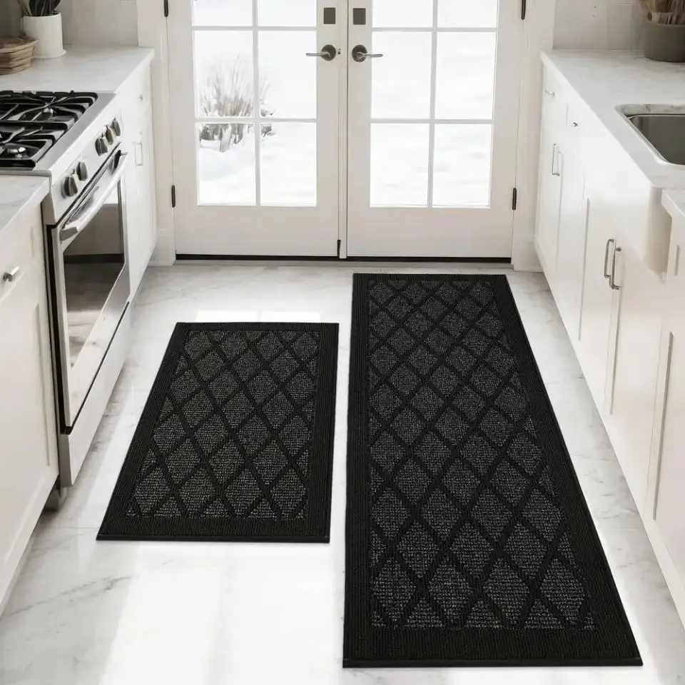 Diamond Texture Kitchen Rug Set