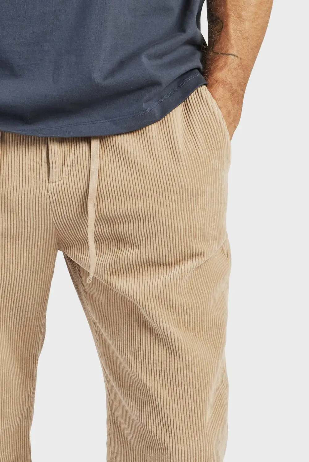 Slim Straight Cut Cotton Casual Trousers