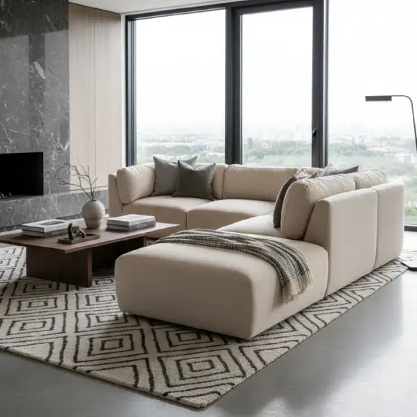 Contemporary Modular Chenille Sofa