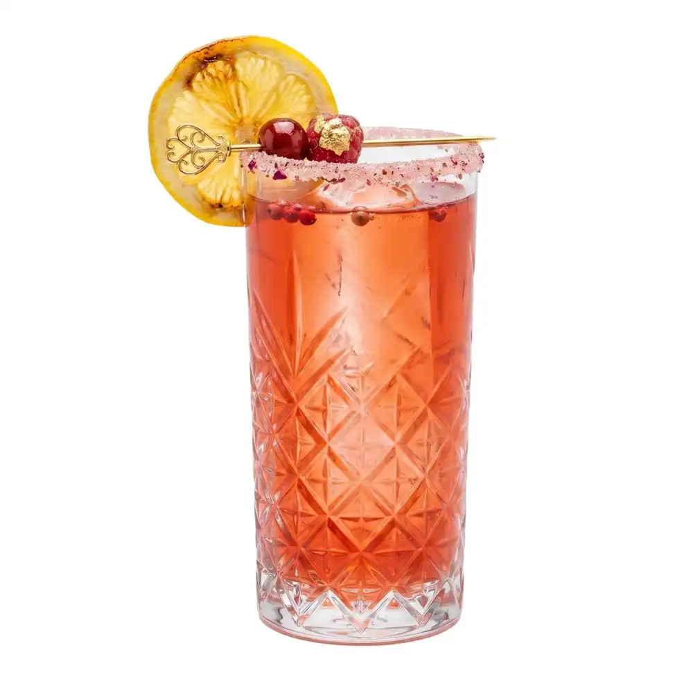 Etched Highball Beverage Glass