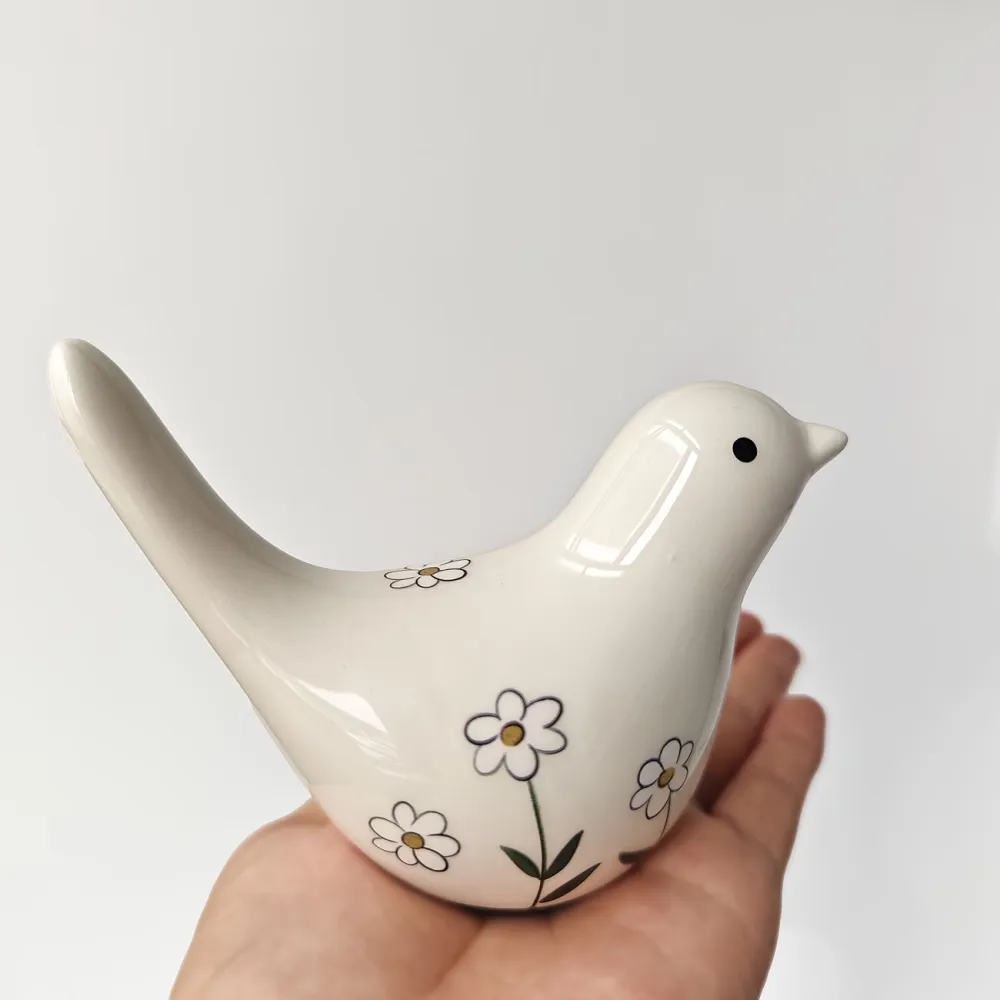 Floral Ceramic Bird Figurines