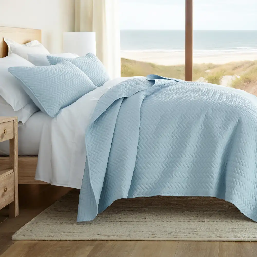 Herringbone Quilted Coverlet Set