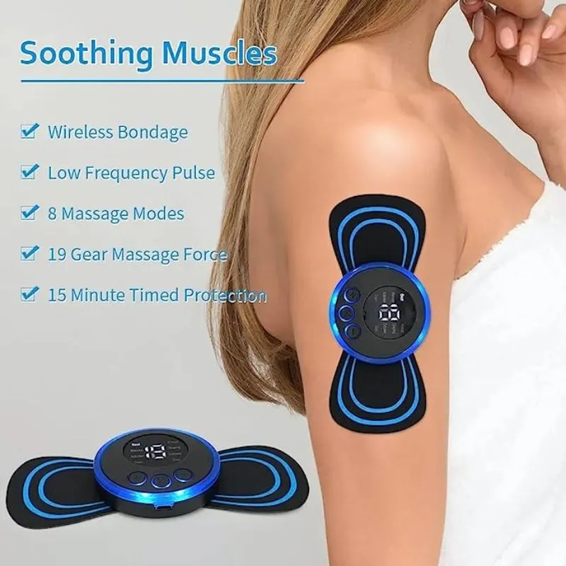 Portable Mini Electric Neck Back Body Massager|Cervical Electric Massager|Muscle Stimulator Therapy Pressure Pain,Shoulder Massager Cervical Massage Patch Stimulator Cervical Spine Relaxation,
