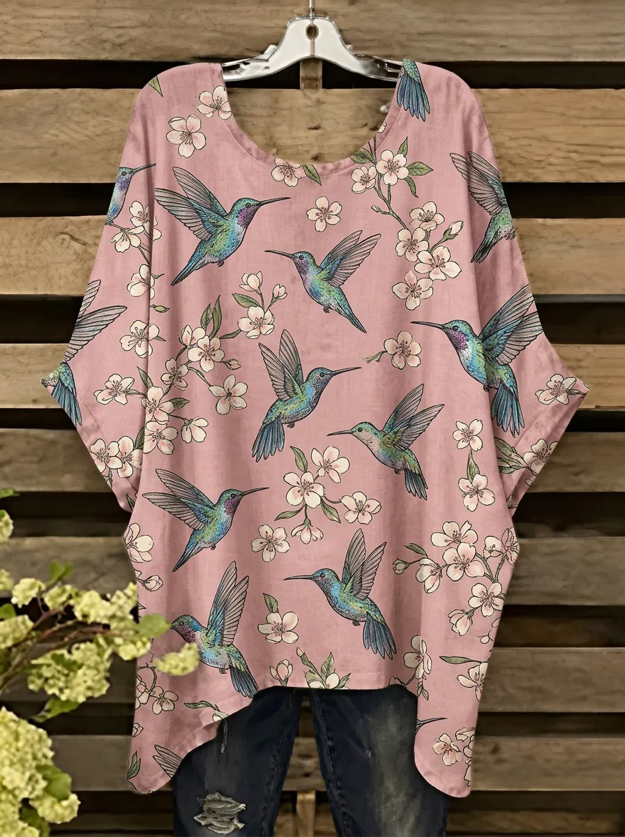 Woodland-Inspired Women's Loose Printed T-Shirt