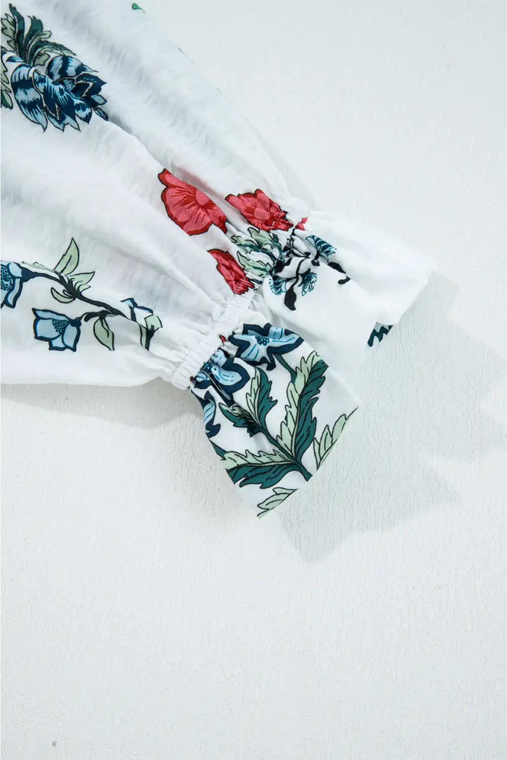 Floral Frilled V-Neck Shirt Blouse