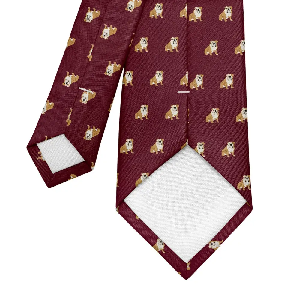 Refined Bulldog Motif Necktie