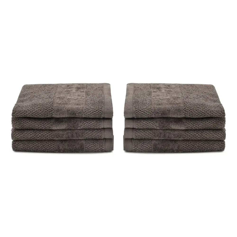 Dark Gray Cotton Face Towel Set