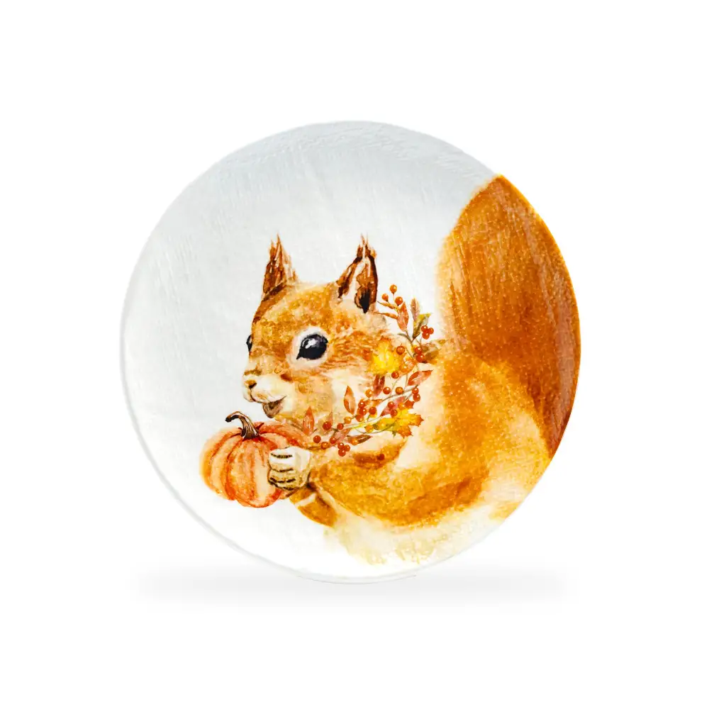 Happy Squirrel Ceramic Dessert Plate