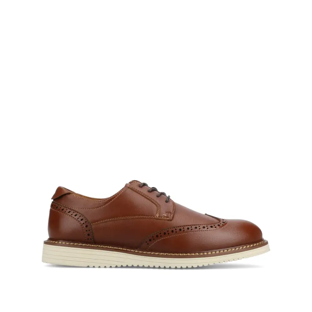 Brogue Detail Slip On Leather Shoes