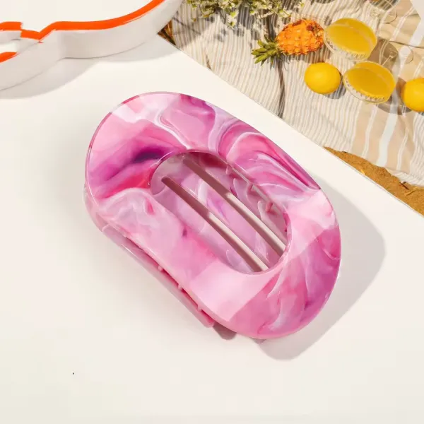 Marble Oval Hair Clip