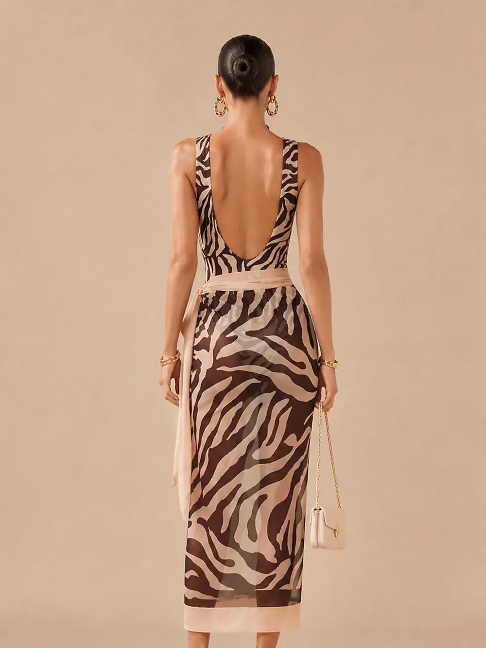Grace Zebra-print Swimsuit Set