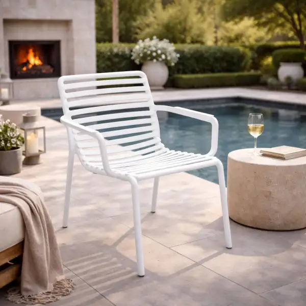 Slatted Stackable Outdoor Lounge Chair