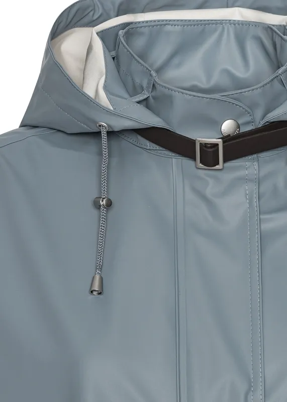Waterproof Hooded Button-Front Raincoat