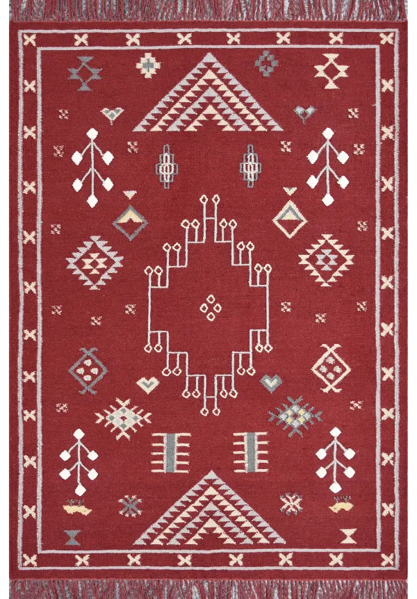 Flatweave Floral Persian Inspired Wool Runner Rug