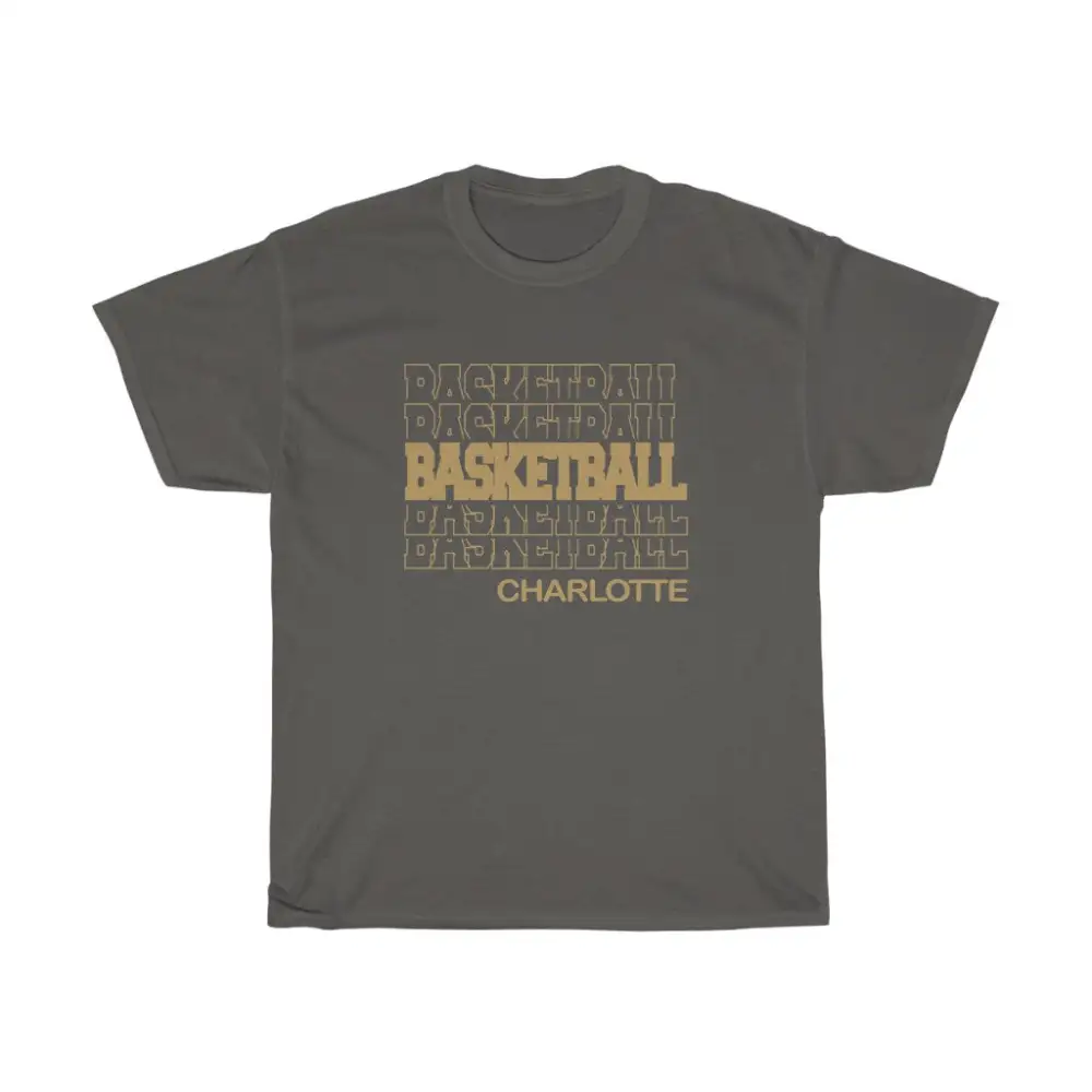 Basketball Charlotte in Modern Stacked Lettering
