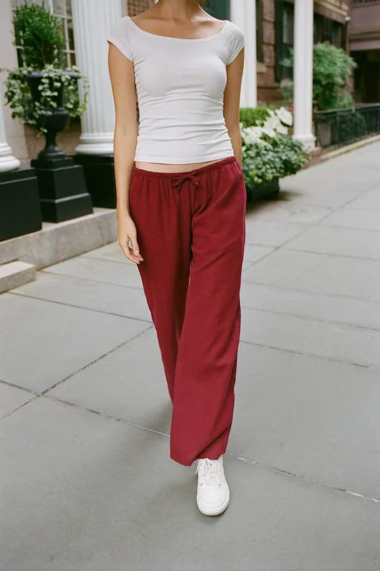 Burgundy Drawstring Sweatpants