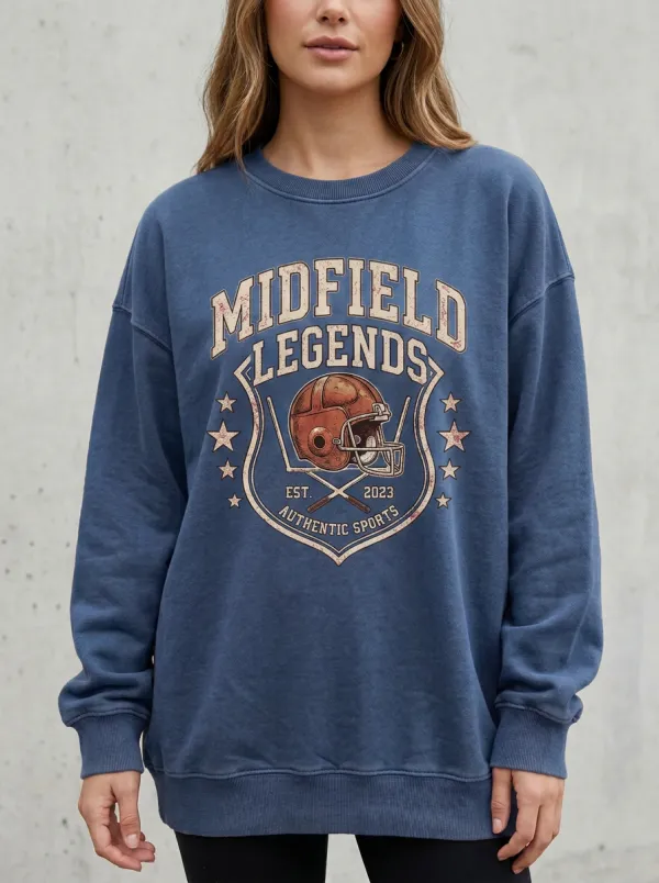 Unisex Football Lover Midfield Legends Helmet Printed Sweatshirt